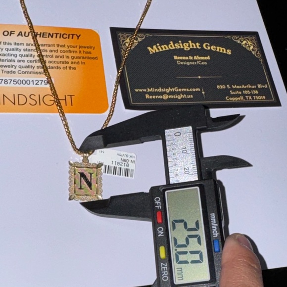 10K Solid Yellow Gold “N” Initial Diamond-Cut Pendant, FREE APPRAISAL Included - Picture 4 of 5